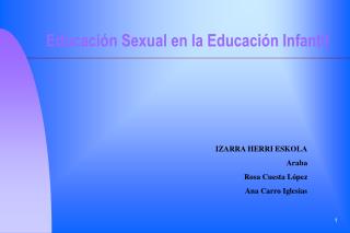 Educación Sexual en la Educación Infantil