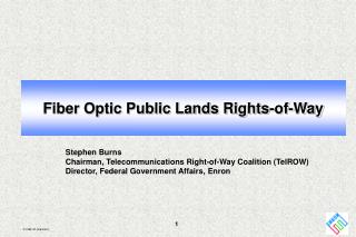 Fiber Optic Public Lands Rights-of-Way