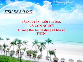TIÊU ĐỀ BÀI DẠY