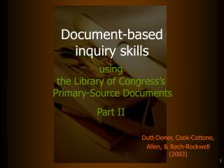 Document-based inquiry skills