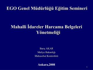 EGO Genel Müdürlüğü Eğitim Semineri