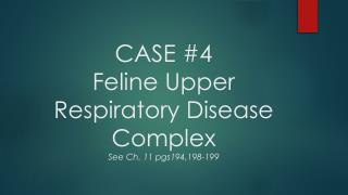 CASE #4 Feline Upper Respiratory Disease Complex See Ch. 11 pgs194,198-199