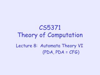 CS5371 Theory of Computation