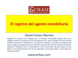 El registro del agente inmobiliario