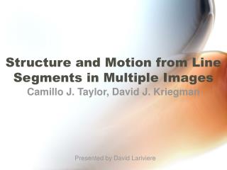 Structure and Motion from Line Segments in Multiple Images