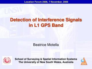 Detection of Interference Signals in L1 GPS Band