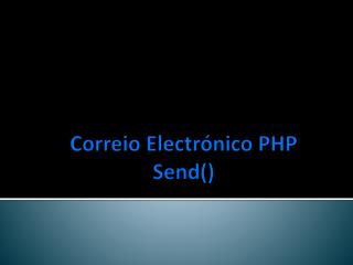 Correio Electrónico PHP Send()
