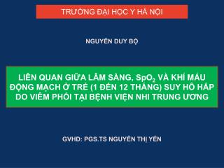 GVHD: PGS.TS NGUYỄN THỊ YẾN