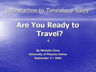 Introduction to Timeshare Sales