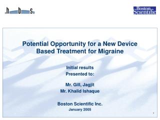 Potential Opportunity for a New Device Based Treatment for Migraine