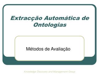 Extracção Automática de Ontologias