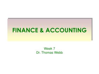 FINANCE &amp; ACCOUNTING