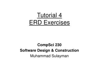 Tutorial 4 ERD Exercises