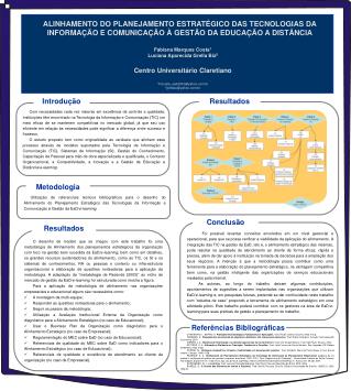 Fabiana Marques Costa 1 Luciana Aparecida Grella Biz 2 Centro Universitário Claretiano