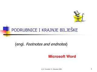 PODRUBNICE I KRAJNJE BILJE ŠKE