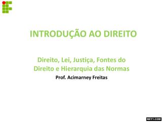 INTRODUÇÃO AO DIREITO