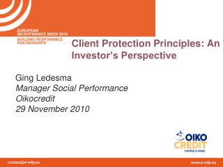 Client Protection Principles: An Investor’s Perspective