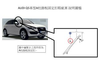 AUDI Q5 車型 A 柱飾板固定扣瑕疵案 說明圖檔