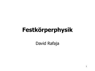 Festkörperphysik