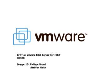 Drift av Vmware ESX Server for HiST 3BADR 	Gruppe 15:	Philippe Brand 				Steffen Holck