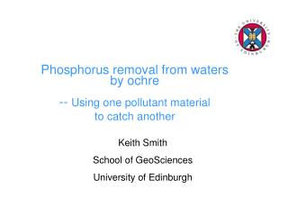 Phosphorus removal from waters by ochre -- Using one pollutant material to catch another