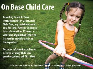 Providers are needed for Expanded Child Care and Special Needs programs .