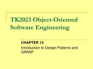 TK2023 Object-Oriented Software Engineering