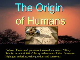 The Origin of Humans