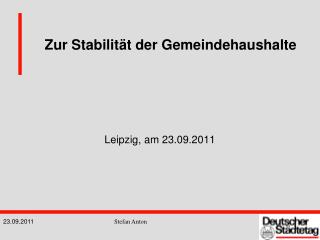Zur Stabilität der Gemeindehaushalte
