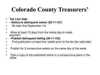 Colorado County Treasurers’