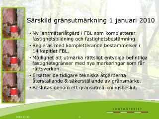 Särskild gränsutmärkning 1 januari 2010