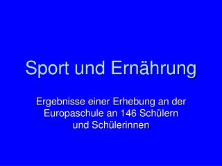 Sport und Ernährung