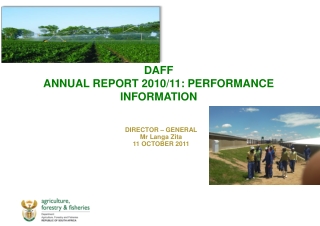 DAFF ANNUAL REPORT 2010/11: PERFORMANCE INFORMATION