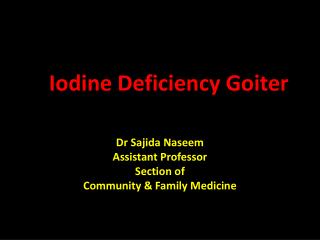 Iodine Deficiency Goiter