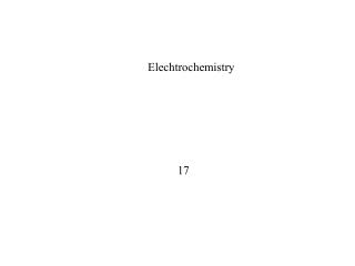 Elechtrochemistry