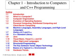 Chapter 1 – Introduction to Computers and C++ Programming