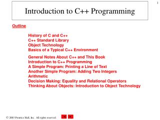 Introduction to C++ Programming