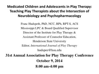 Franc Hudspeth, PhD, NCC, RPh, RPT-S, ACS Mississippi LPC &amp; Board Qualified Supervisor