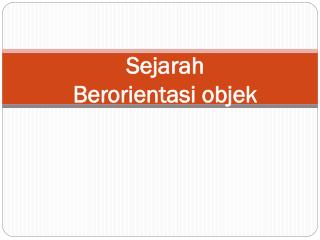 Sejarah Berorientasi objek