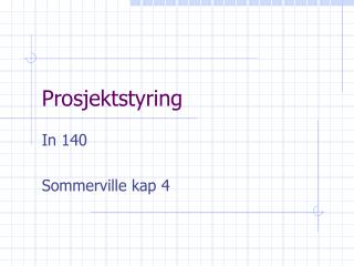 Prosjektstyring