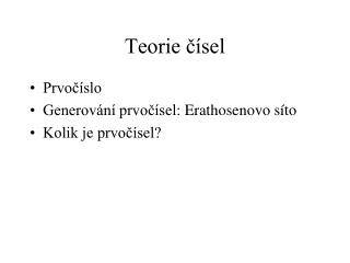 Teorie čísel