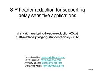 SIP header reduction for supporting delay sensitive applications