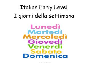 Italian Early Level