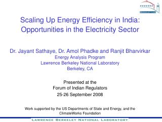 Scaling Up Energy Efficiency in India: Opportunities in the Electricity Sector