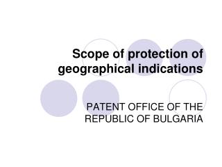 Scope of protection of geographical indications