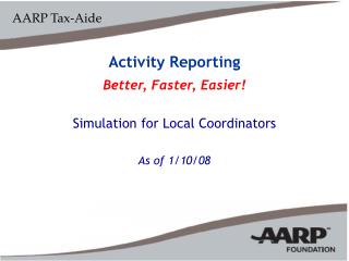 Activity Reporting