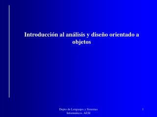 Introducción al análisis y diseño orientado a objetos