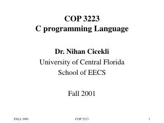 COP 3223 C programming Language
