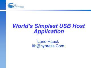 World’s Simplest USB Host Application