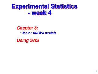 Experimental Statistics - week 4